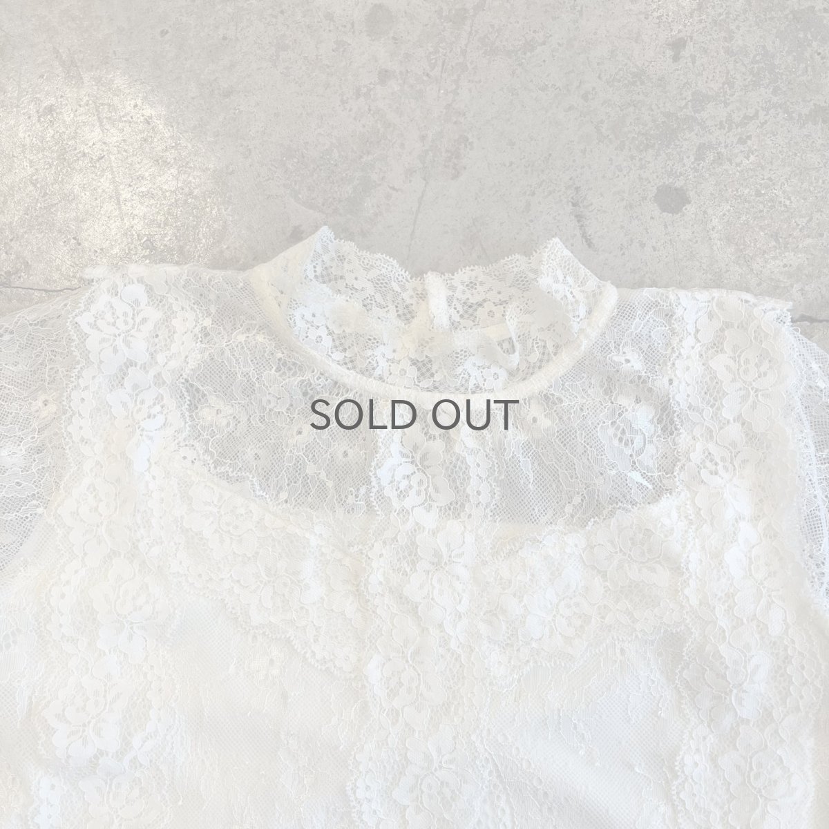 画像8: ALL OVER LACE PATTERN HALF NECE DESIGN L/S TOPS / Ladies M (8)