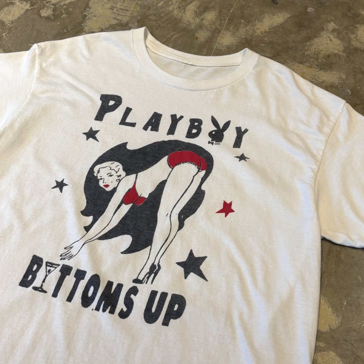 画像4: PLAYBOY "BOTTOMS UP" FRONT PRINTED S/S TEE / Mens L (4)