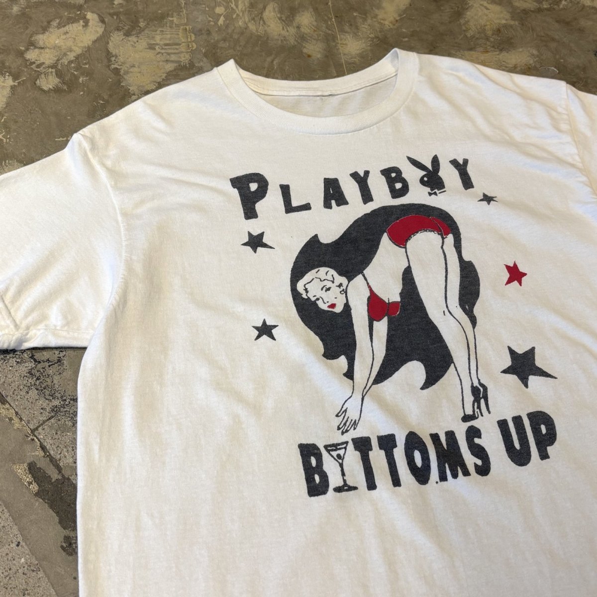 画像3: PLAYBOY "BOTTOMS UP" FRONT PRINTED S/S TEE / Mens L (3)