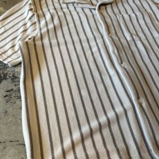 画像5: BICOLOR STRIPE PATTERN OPEN COLLAR PILE S/S SHIRT / Mens XXL(XL) (5)