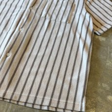 画像6: BICOLOR STRIPE PATTERN OPEN COLLAR PILE S/S SHIRT / Mens XXL(XL) (6)