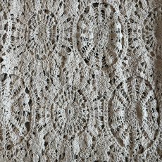 画像10: IVORY COLOR FLOWER CROCHET LACE DESIGN LONG SKIRT / W24~W33 (10)