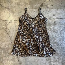 画像1: ALL OVER LEOPARD PATTERN SHEER LONG DESIGN CAMISOLE / Ladies M (1)