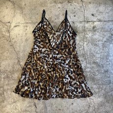 画像2: ALL OVER LEOPARD PATTERN SHEER LONG DESIGN CAMISOLE / Ladies M (2)