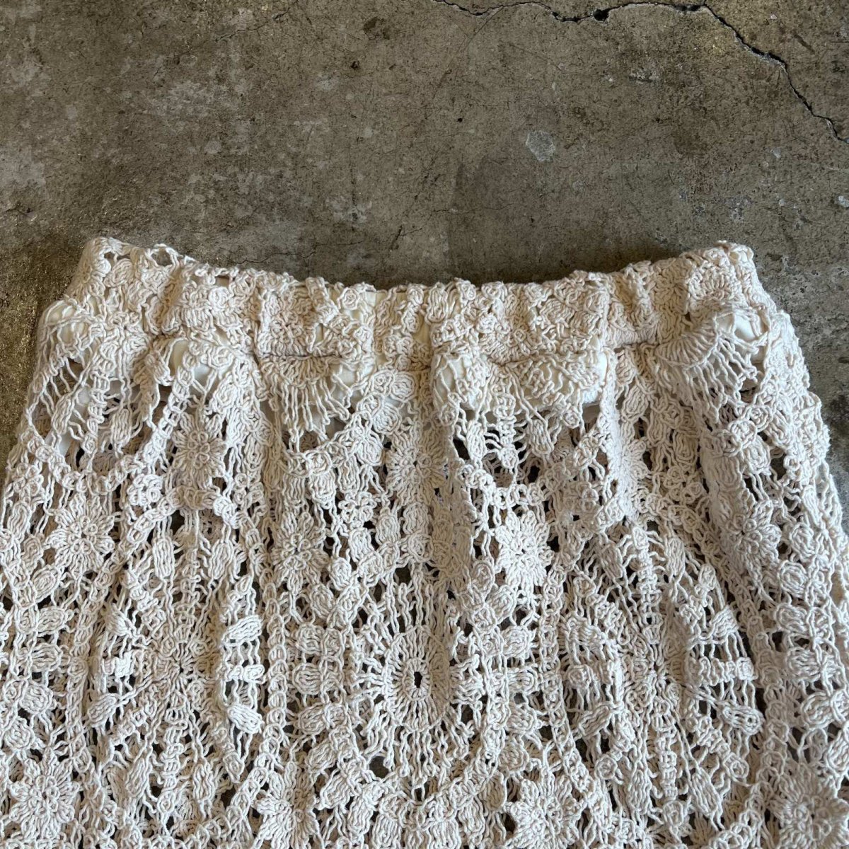 画像6: IVORY COLOR FLOWER CROCHET LACE DESIGN LONG SKIRT / W24~W33 (6)