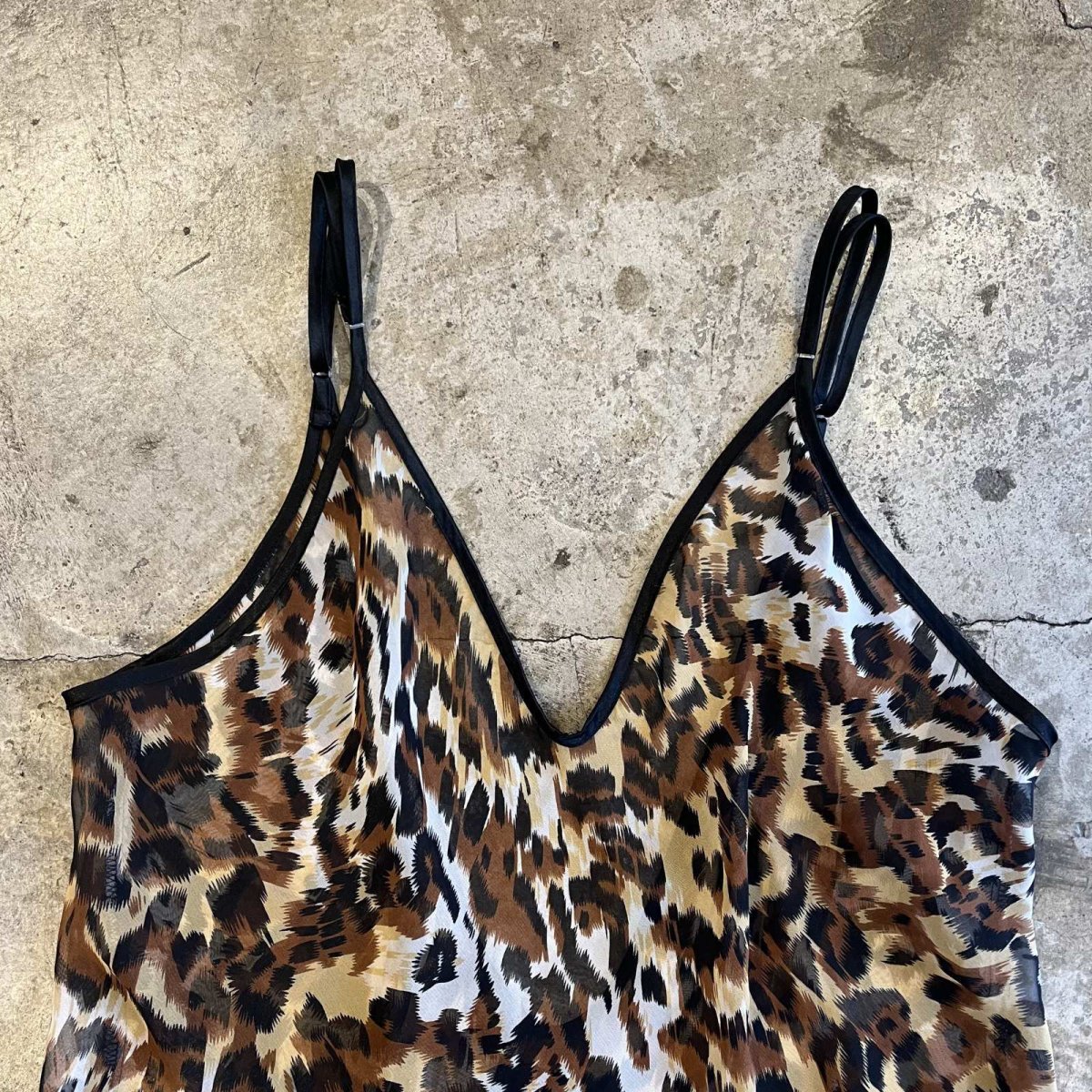 画像5: ALL OVER LEOPARD PATTERN SHEER LONG DESIGN CAMISOLE / Ladies M (5)