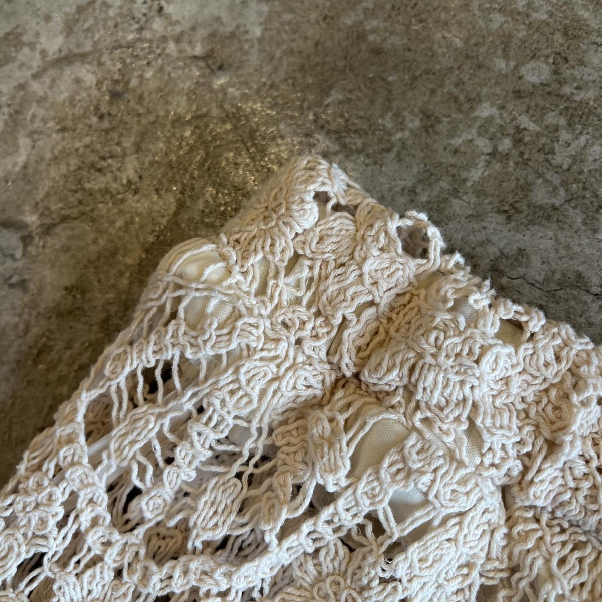 画像7: IVORY COLOR FLOWER CROCHET LACE DESIGN LONG SKIRT / W24~W33 (7)