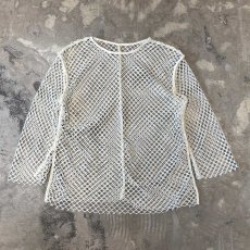 画像1: MONOTONE MESH DESGN L/S TOPS / Mens L (1)