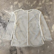 画像2: MONOTONE MESH DESGN L/S TOPS / Mens L (2)