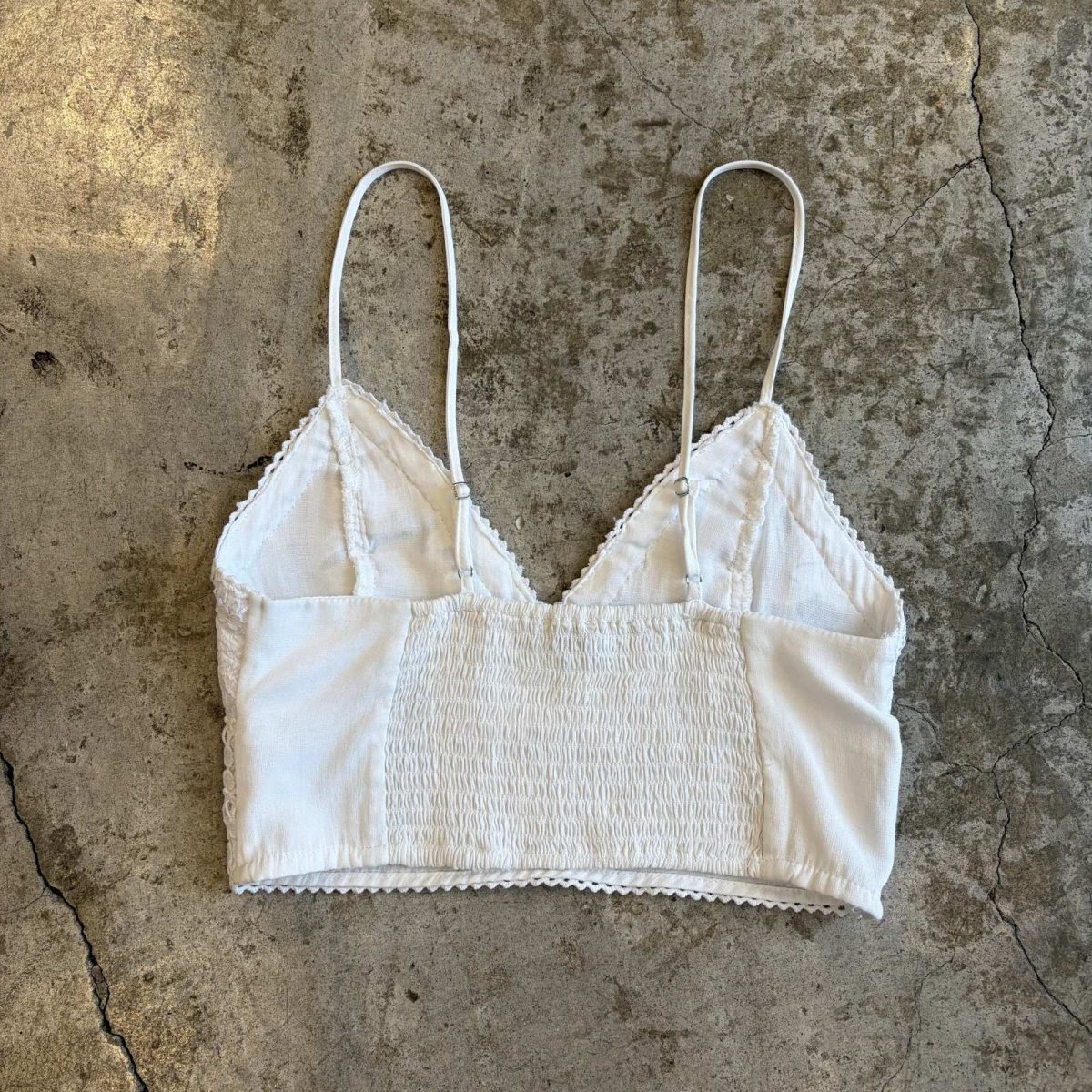 画像2: WHITE COLOR BUSTIER DESIGN LACE CAMISOLE / Ladies S (2)