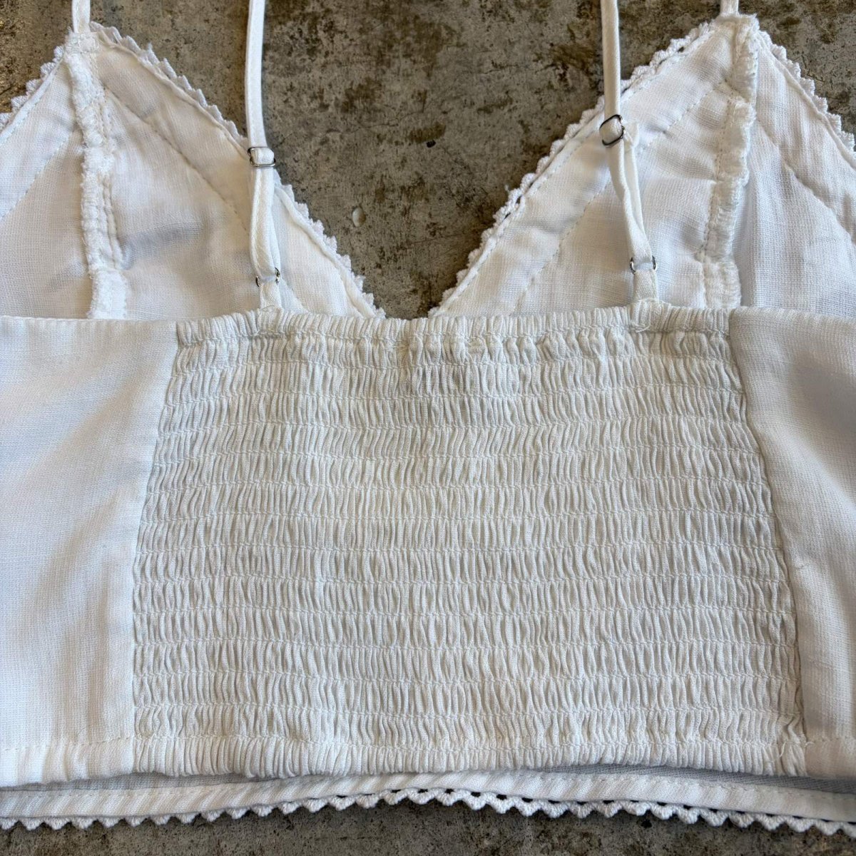 画像8: WHITE COLOR BUSTIER DESIGN LACE CAMISOLE / Ladies S (8)