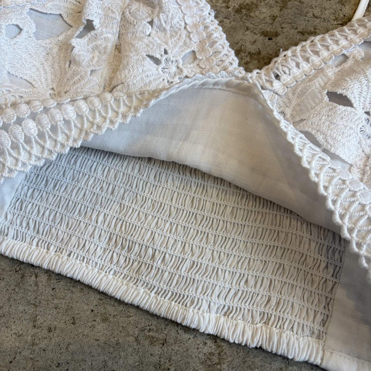 画像7: WHITE COLOR BUSTIER DESIGN LACE CAMISOLE / Ladies S (7)