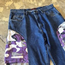 画像3: 【Wiz&Witch】"UNITED" COLOR CAMOUFLAGE DENIM PANTS / W34 (3)