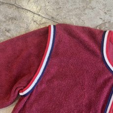 画像8: TRICOLORE COLOR RIB LINE HALF ZIP DESIGN PILE S/S TOPS /  Ladies M   (8)