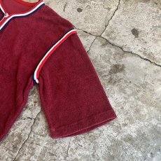 画像6: TRICOLORE COLOR RIB LINE HALF ZIP DESIGN PILE S/S TOPS /  Ladies M   (6)
