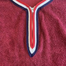 画像10: TRICOLORE COLOR RIB LINE HALF ZIP DESIGN PILE S/S TOPS /  Ladies M   (10)