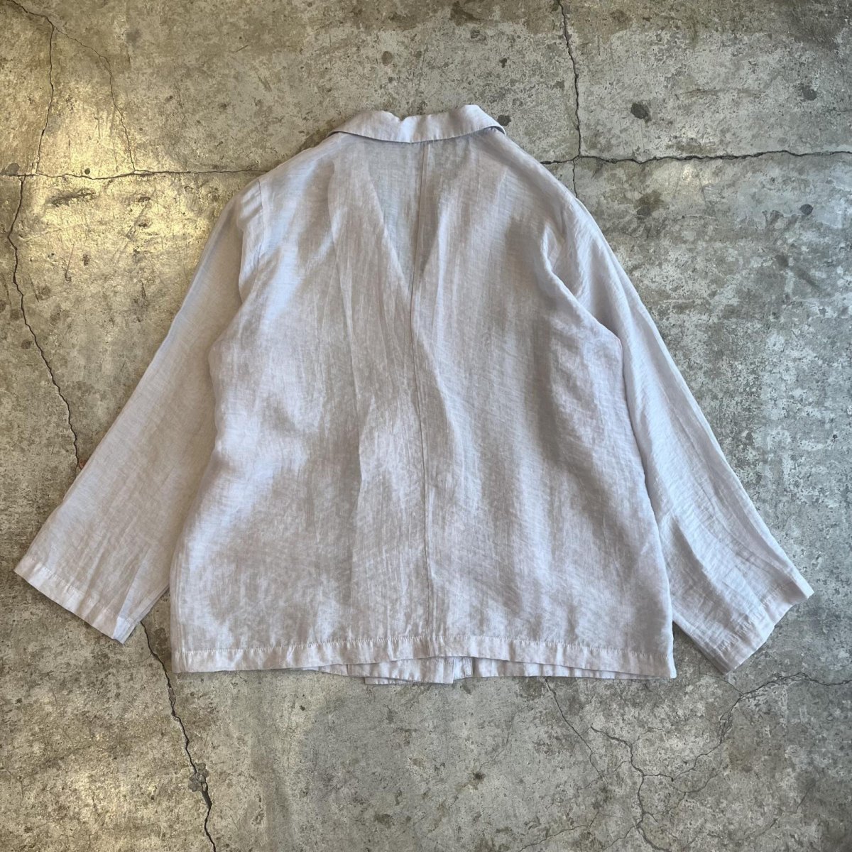 画像2: LIGHT GREY COLOR DOUBLE DESIGN SHEER TAILORED JACKET / Ladies L (2)