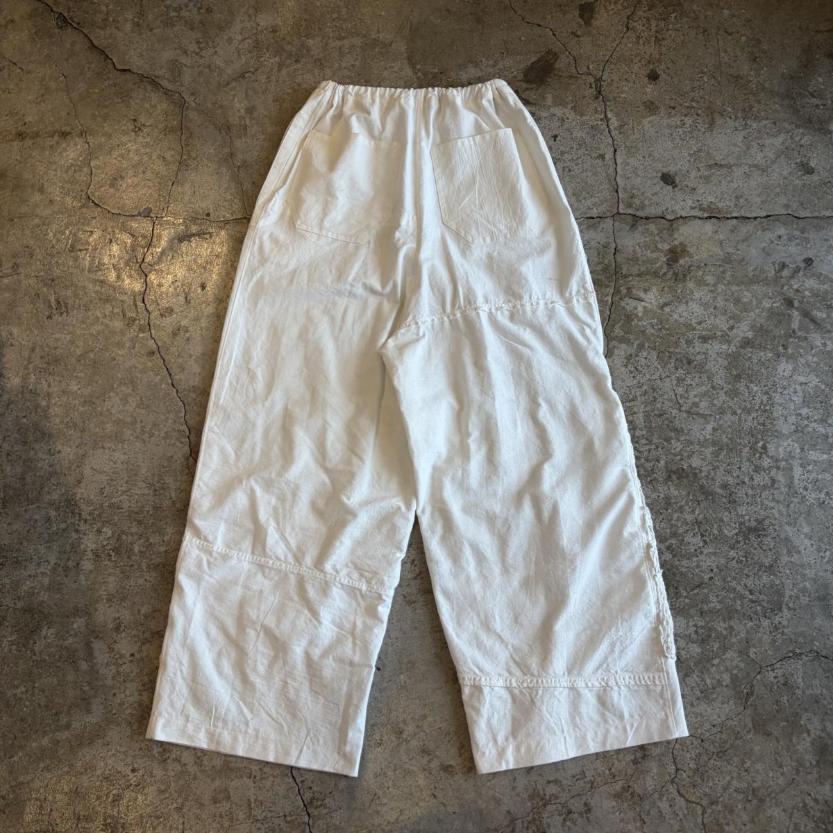 画像2: 【Wiz&Witch】"UNITED" EURO COTTON LINEN KNEE LACE OPE PANTS / FREE (2)