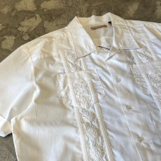 画像3: LINE ART BACK EMBROIDERY S/S CUBA SHIRT / Mens XL (3)