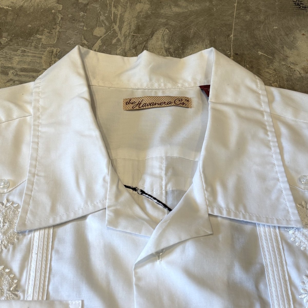 画像10: LINE ART BACK EMBROIDERY S/S CUBA SHIRT / Mens XL (10)