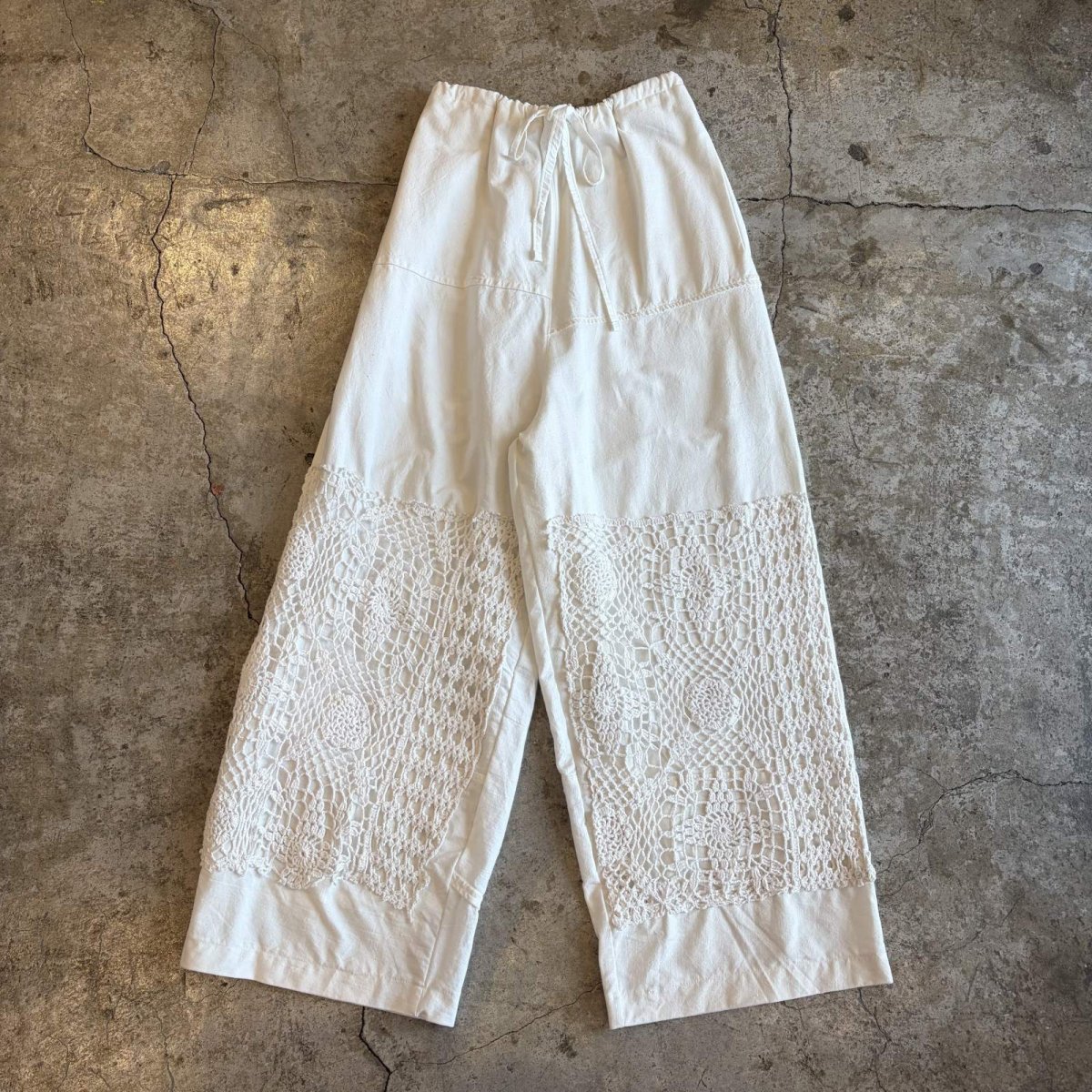 画像1: 【Wiz&Witch】"UNITED" EURO COTTON LINEN KNEE LACE OPE PANTS / FREE (1)