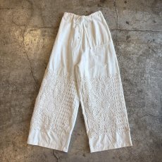 画像1: 【Wiz&Witch】"UNITED" EURO COTTON LINEN KNEE LACE OPE PANTS / FREE (1)