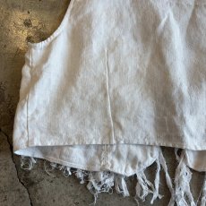 画像9: OLD LINEN FRINGE DESIGN VEST / Ladies M (9)