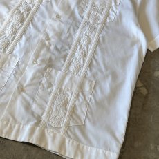 画像6: LINE ART BACK EMBROIDERY S/S CUBA SHIRT / Mens XL (6)