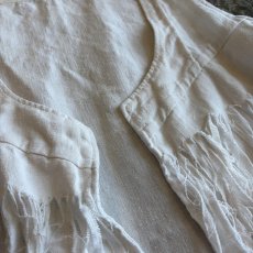 画像5: OLD LINEN FRINGE DESIGN VEST / Ladies M (5)