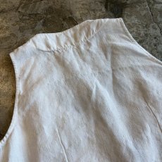 画像8: OLD LINEN FRINGE DESIGN VEST / Ladies M (8)