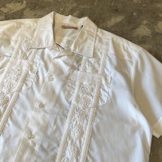画像4: LINE ART BACK EMBROIDERY S/S CUBA SHIRT / Mens XL (4)