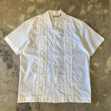 画像2: LINE ART BACK EMBROIDERY S/S CUBA SHIRT / Mens XL (2)