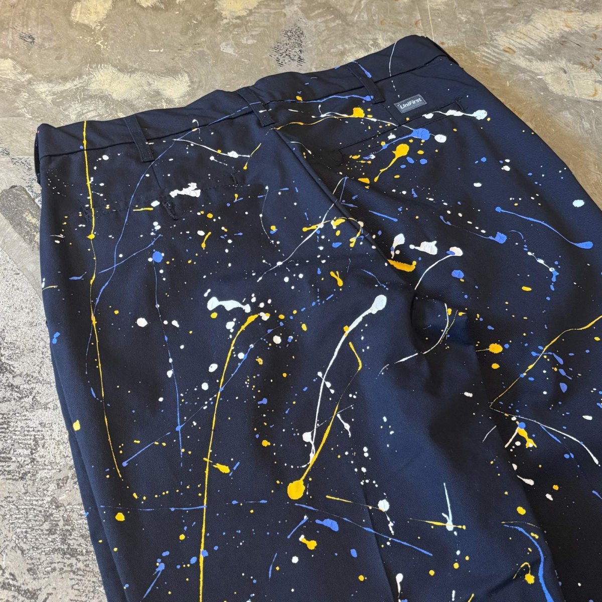 画像9: ALL OVER SPLASH PATTERN STRAIGHT SLACKS / W33 (9)