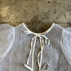 画像9: VOLUME SLEEVE DOUBLE RIBBON DESIGN TULLE L/S CARDIGAN  / Ladies M (9)