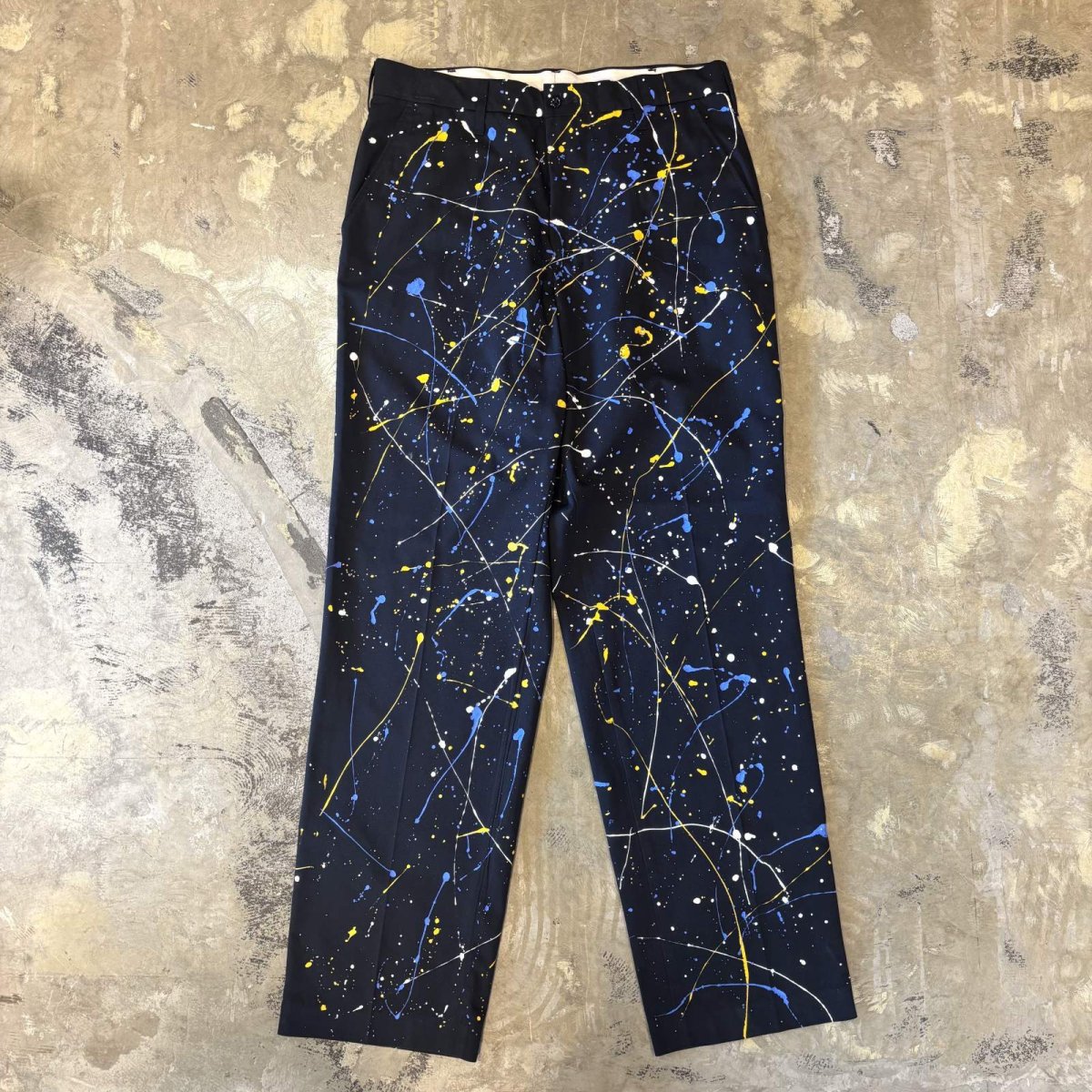 画像1: ALL OVER SPLASH PATTERN STRAIGHT SLACKS / W33 (1)