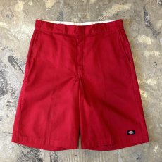 画像1: 【DICKIES】RED COLOR WIDE SILHOUETTE SHORTS / W37 (1)
