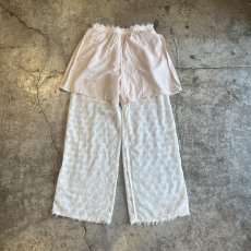 画像3: ALL OVER SHORT FRINGE EMBROIDERY DESIGN SHEER WIDE PANTS / W26~W32 (3)