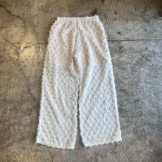 画像2: ALL OVER SHORT FRINGE EMBROIDERY DESIGN SHEER WIDE PANTS / W26~W32 (2)