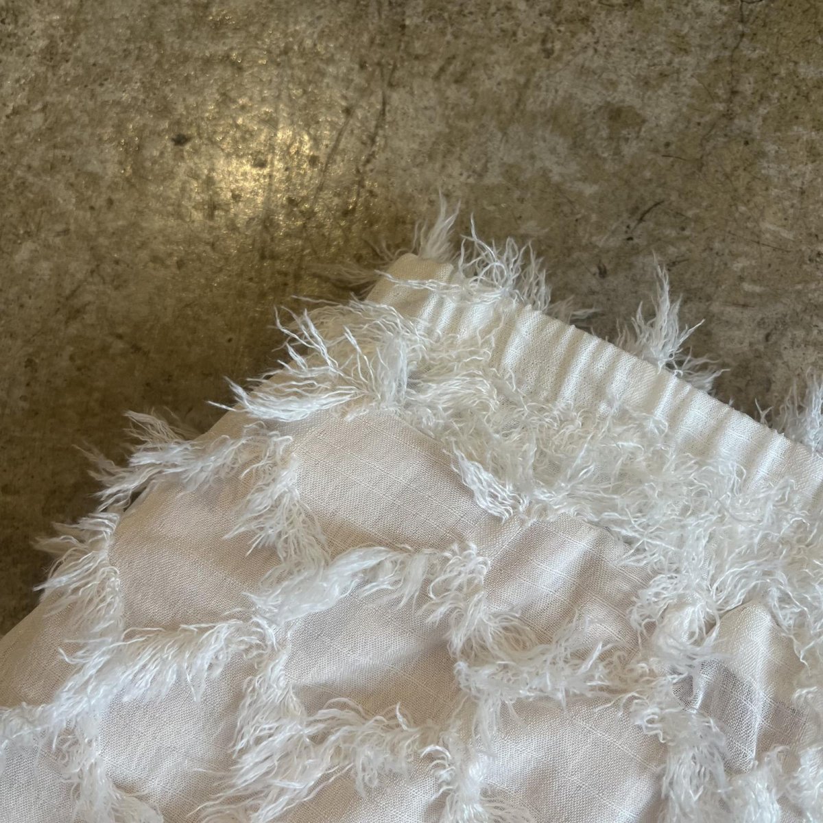 画像8: ALL OVER SHORT FRINGE EMBROIDERY DESIGN SHEER WIDE PANTS / W26~W32 (8)