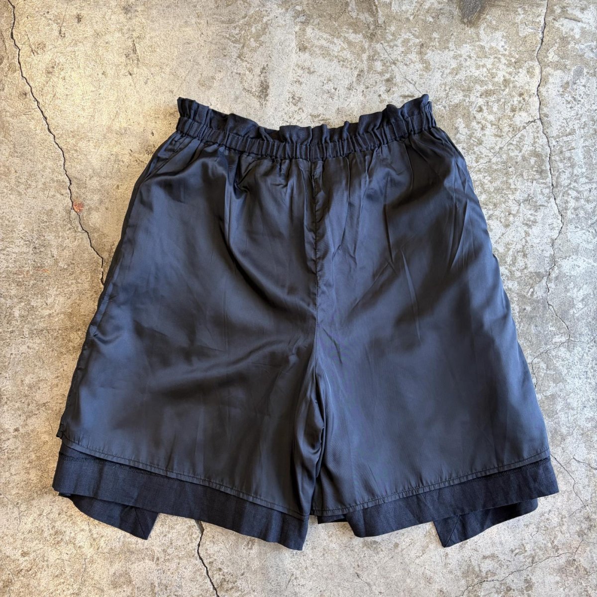 画像10: LAYERED WRAP DESIGN LINEN HALF PANTS / W28~W39 (10)