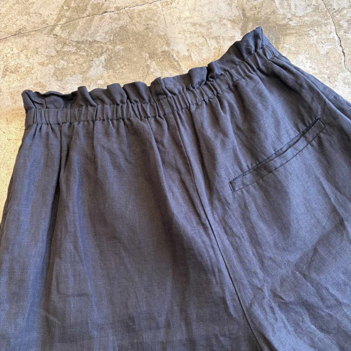 画像9: LAYERED WRAP DESIGN LINEN HALF PANTS / W28~W39 (9)