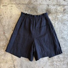 画像2: LAYERED WRAP DESIGN LINEN HALF PANTS / W28~W39 (2)