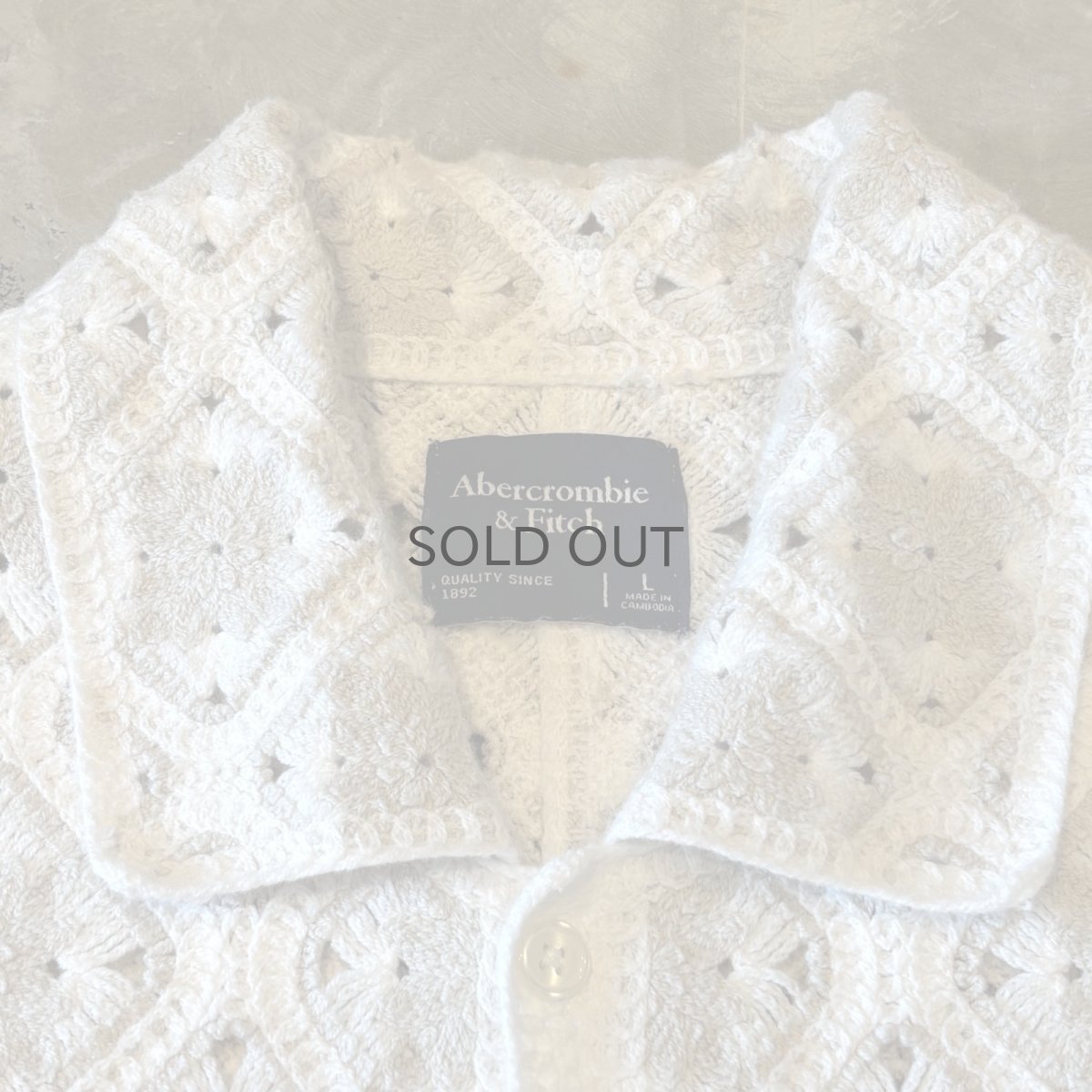 画像10: ALL OVER KNITTING LACE UP PATTERN S/S SHIRT / Mens L (10)
