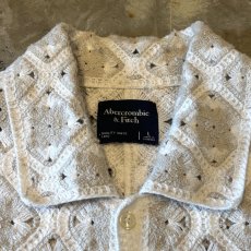 画像10: ALL OVER KNITTING LACE UP PATTERN S/S SHIRT / Mens L (10)