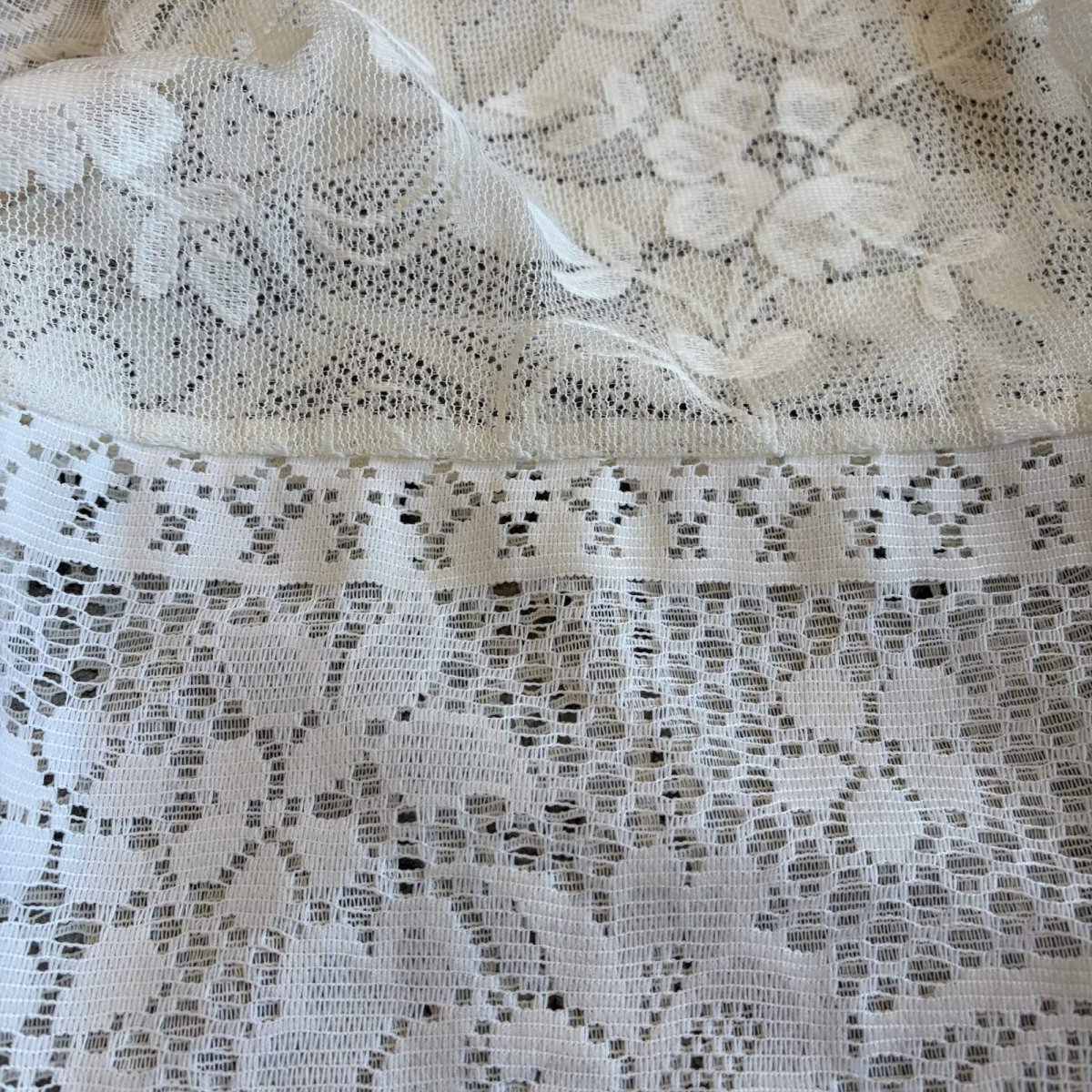 画像10: WHITE COLOR PATCHWORK LACE DESIGN PANTS / W24~W36 (10)