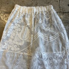 画像6: WHITE COLOR PATCHWORK LACE DESIGN PANTS / W24~W36 (6)