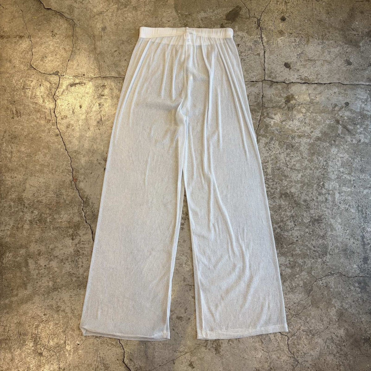 画像2: GLITTER DESIGN SHEER FLARE PANTS / FREE~W43 (2)