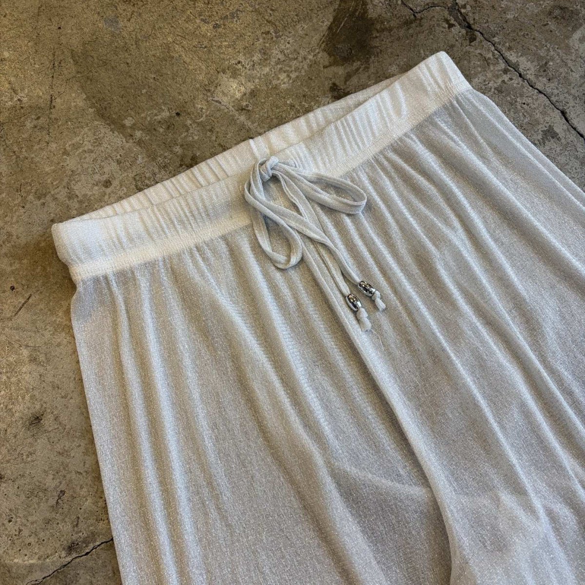 画像3: GLITTER DESIGN SHEER FLARE PANTS / FREE~W43 (3)