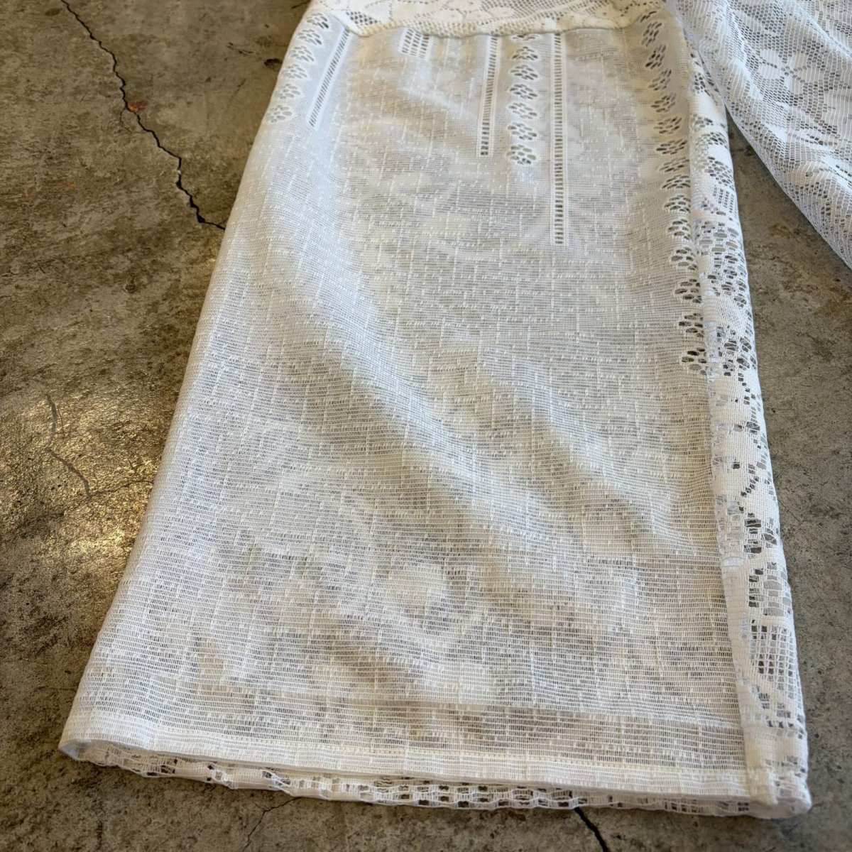 画像5: WHITE COLOR PATCHWORK LACE DESIGN PANTS / W24~W36 (5)