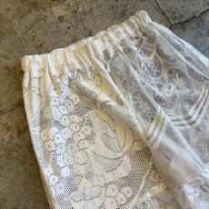 画像3: WHITE COLOR PATCHWORK LACE DESIGN PANTS / W24~W36 (3)